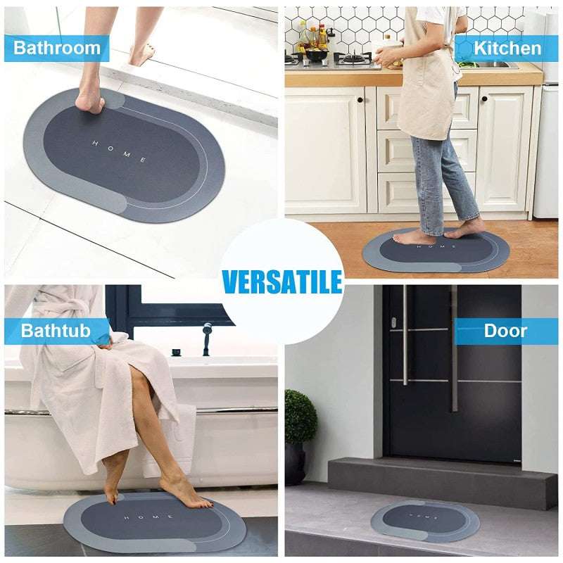 Bath Mat Water Absorbent Non-Slip, Water Absorbent Bath Carpet for Bathroom, Shower Room, Tub, Entryway, Kitchen, Sink