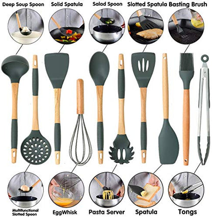 12 pcs Silicone Kitchenware Cooking Utensils Set - BLAIRE.STORE