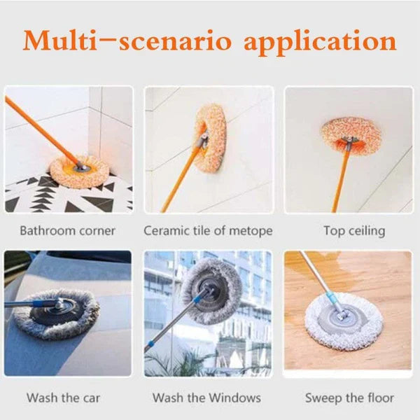 360° Rotatable Adjustable Cleaning Mop, Extendable Wall Cleaning Mop For Bathroom Floor Wall Bed Bottom - BLAIRE.STORE