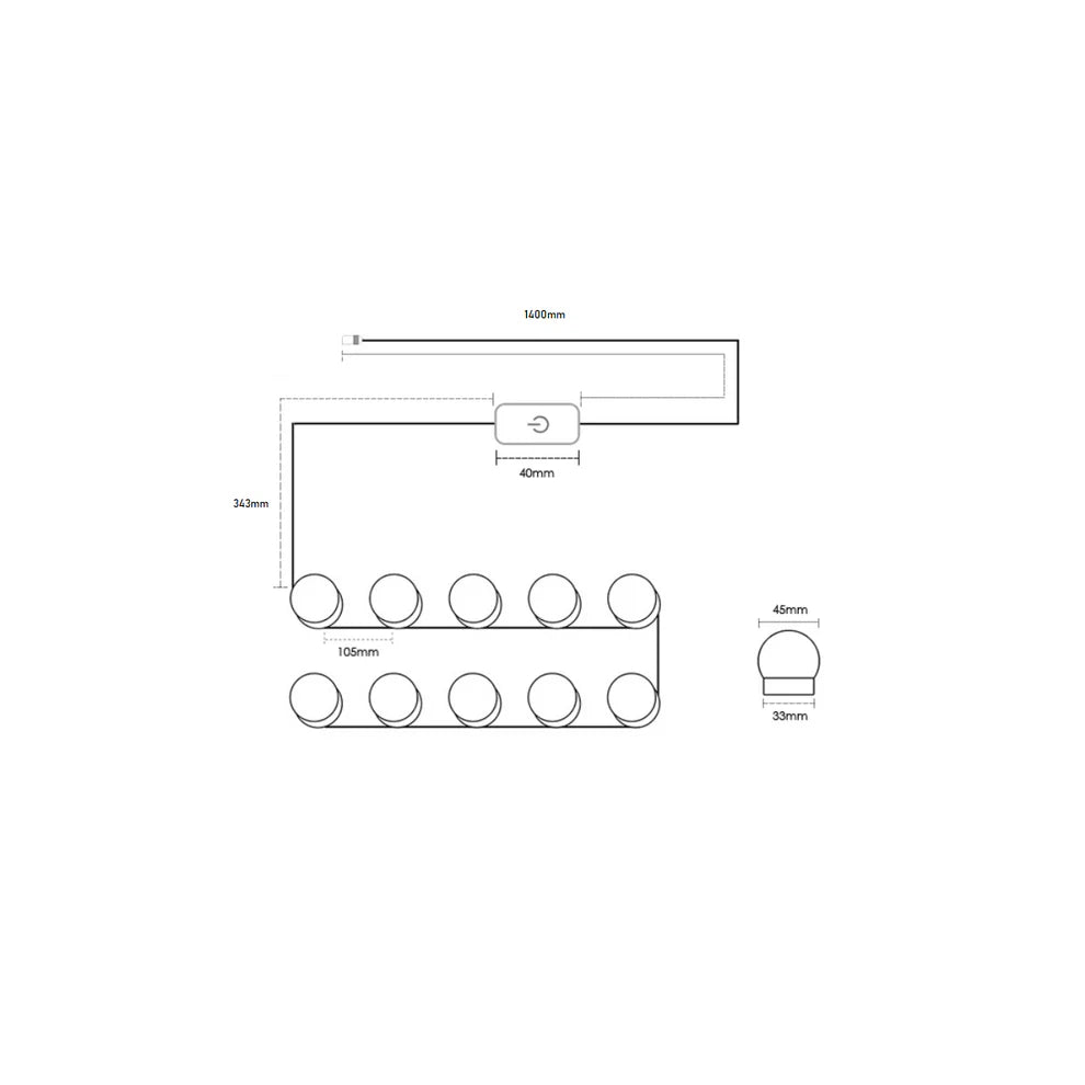 Vanity Mirror Light with 10 Lights for Makeup Dressing Table - BLAIRE.STORE